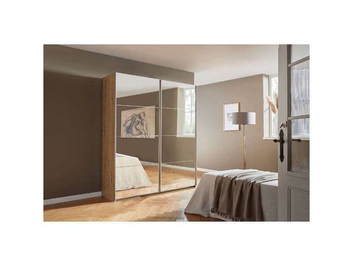 Schwebetürenschrank reflect 135cm Braun/Eiche Artisan Dekor