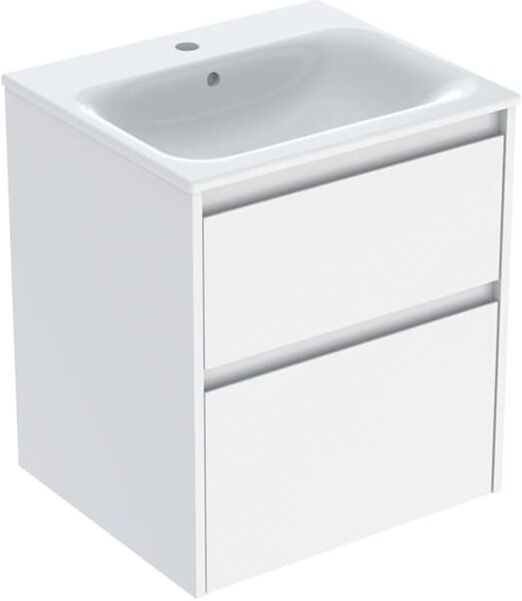 Geberit Renova Plan Möbel-Waschtisch-Set 504038011 Breite 55cm, Korpus/Front weiß / lackiert seidenglanz, Waschtisch weiß