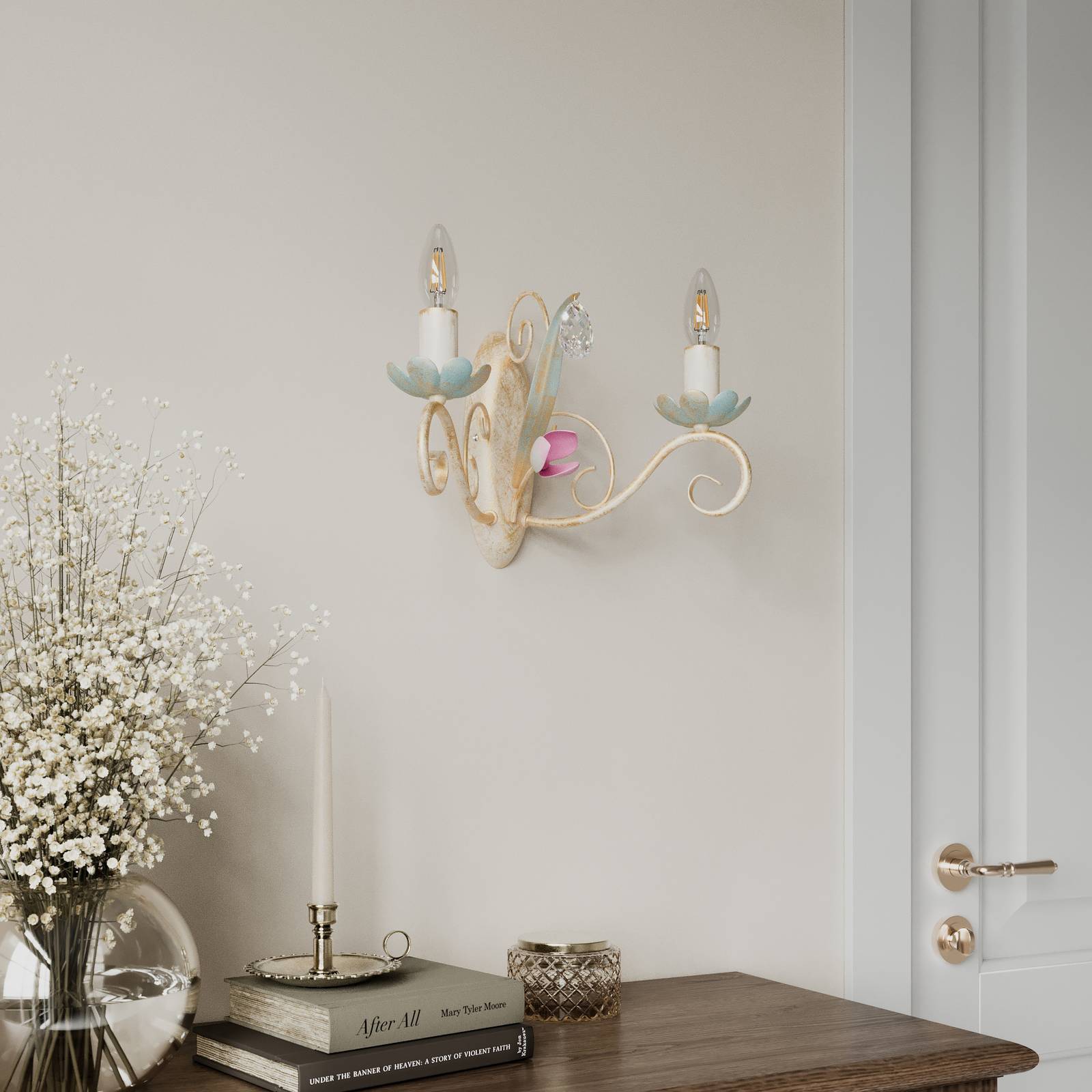 Wandlampe Luce Luminex, dimmbar, für Wohn- / Esszimmer, Metall, Florentiner, Wandleuchte, Wandlampe Innen