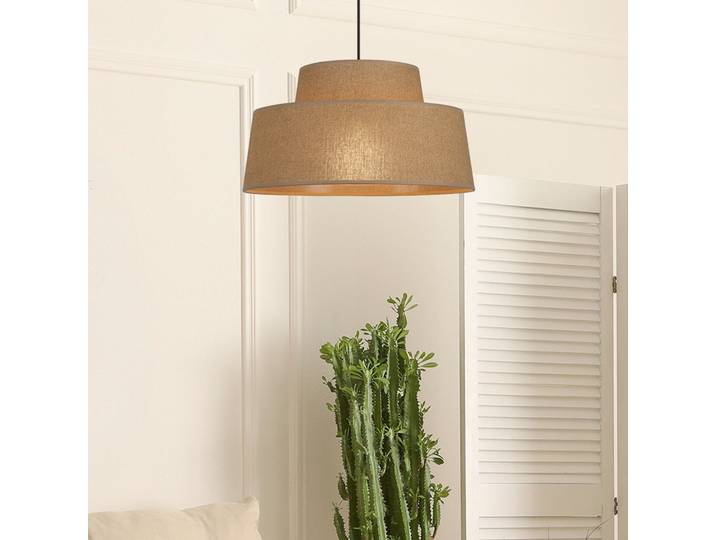 Mallorca Hängeleuchte havanna Ø 38 cm Papier - Corep SAS - Wohnzimmer - Papier / Karton - Mit Schirm
