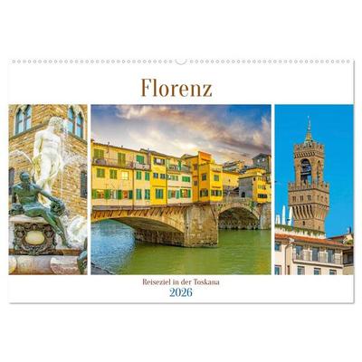 Florenz - Reiseziel in der Toskana (Wandkalender 2026 DIN A2 quer), CALVENDO Monatskalender