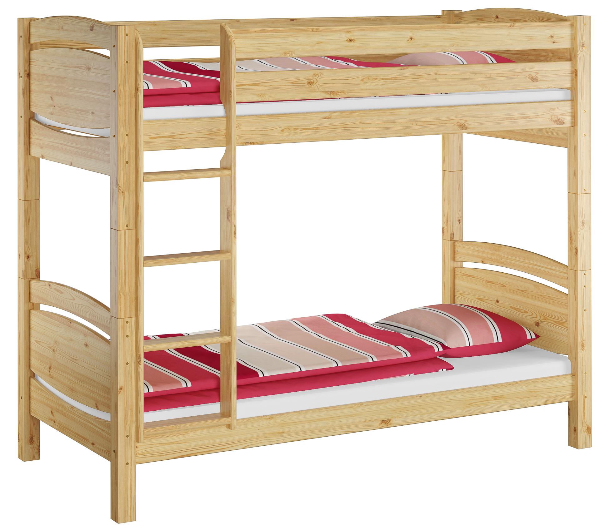 Etagenbett Massivholz Kiefer 90x200cm hohes Stockbett Zubehör wählbar V-60.13-09Ni100ohne Zubehör
