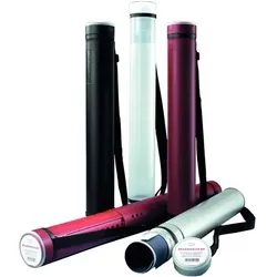 Zeichenrollen-Köcher rot aus PE, 100% recy., Schraubdeckel