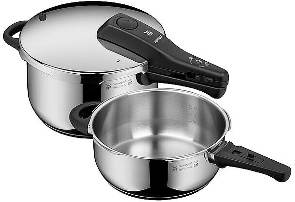 WMF Schnellkochtopf Set PERFECT 4,5l + 3l  silber EG
