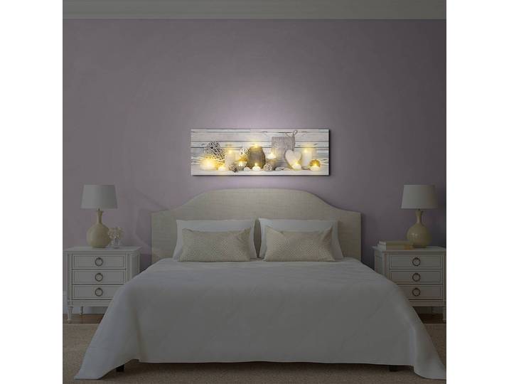 Impression sur toile LED Cosy Home Matériau : Papier Motif : Graphique Rose foncé 90 x 30 x 0cm
