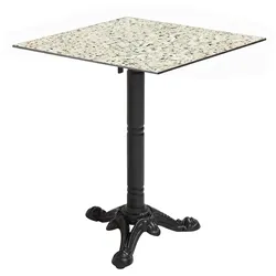 Oviala Business Quadratischer, neigbarer Gartenbistrotisch, 60 cm, 4 Sitzplätze, Terrazzo