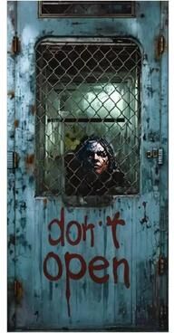 Inspired Living Moonlit Graveyard Halloween Door Cover 6