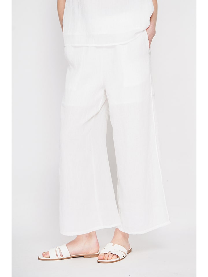 Le Jardin du Lin Leinen-Culotte in Weiß - 38