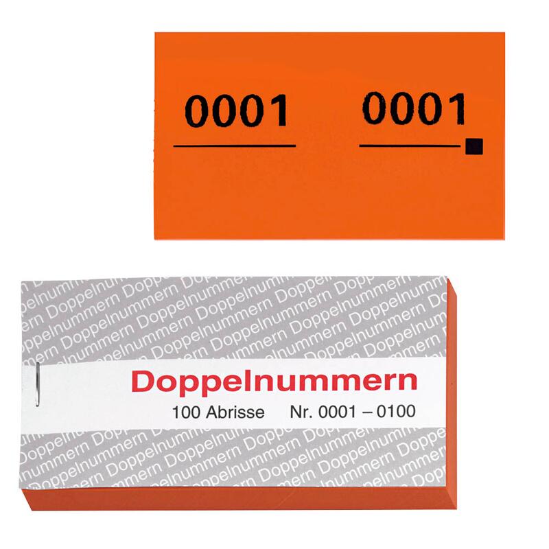 WOLF & APPENZELLER Doppelnummernblöcke orange 750053