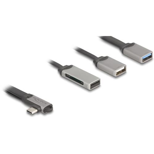 Delock 2 Port USB Hub inklusive SD und Micro SD Card Reader