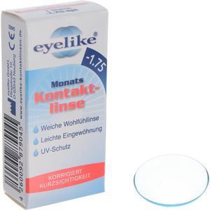 Eyelike Kontaktlinsen Dioptrien -1,75, Monatslinsen, weich, BC 8,6mm, DIA 14,1mm