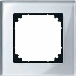 Merten M-PLAN Rahmen, 1f, diamantsilber, glänzend, Glas, geeignet für Geräteeinbaukanal, geeignet für Unterputz-Installation