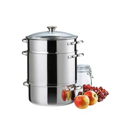 Kelomat Dampfentsafter 3 teilig Ø27 cm 10 Liter Edelstahl Glasdeckel Induktion