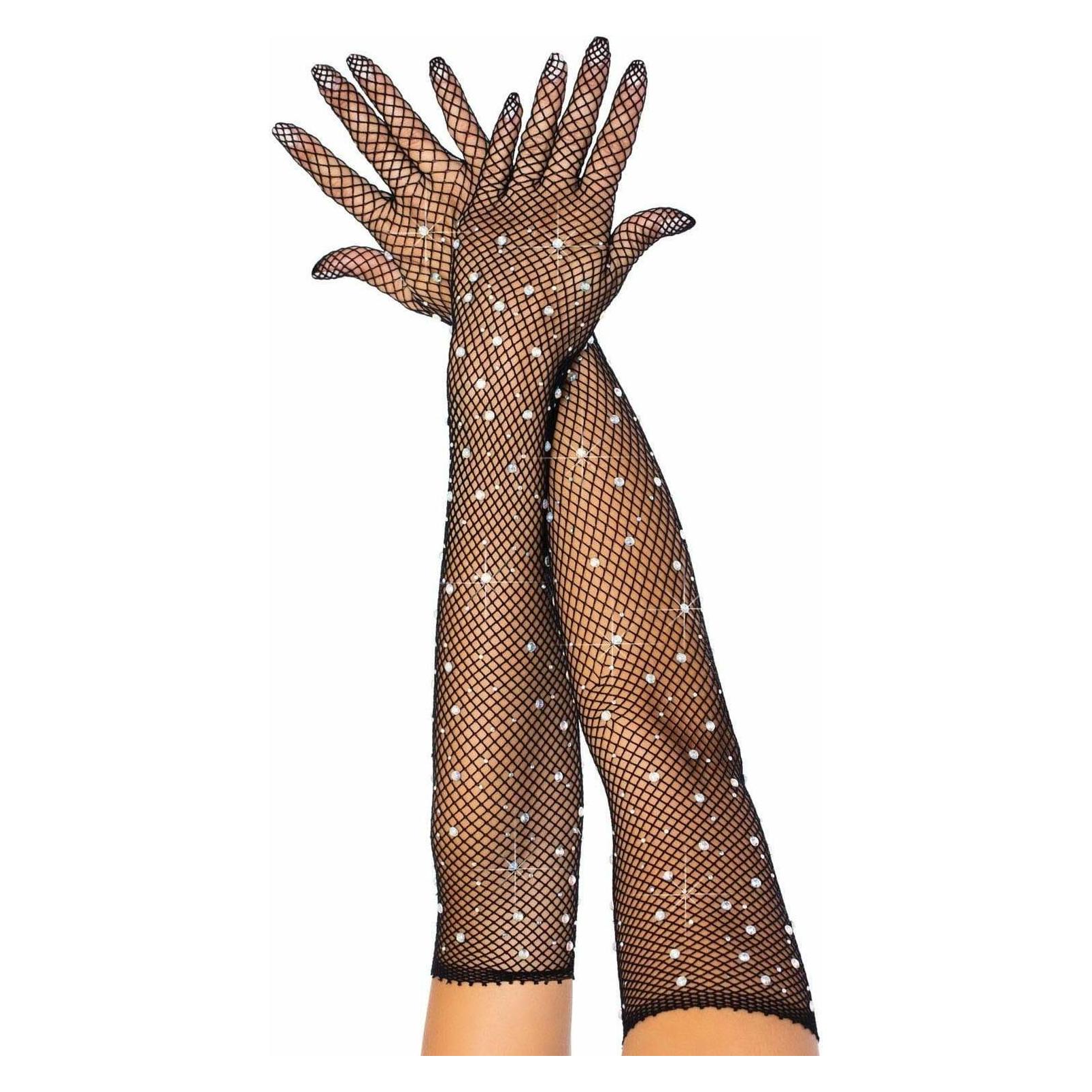 Leg Avenue Rhinestone Fishnet Opera Length Gloves (2038_00122)