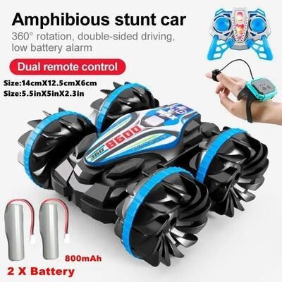 Uplifted Finds Amphibious RC Car Remote Control Stunt Vehicle With Double Sided Flip And 4WD Drift For Kids b600 With Watch 2b