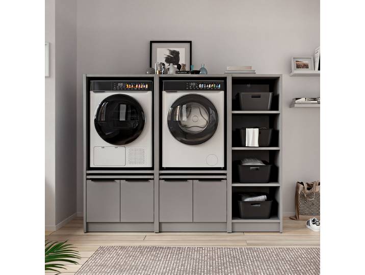 Set de buanderie F 150cm Gris/Gris mat