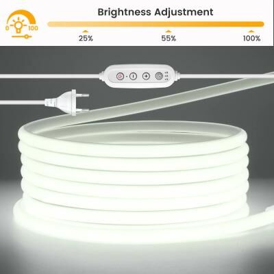 Uplift Picks 220V Dimmable COB LED Strip With Waterproof Neon Flex Design white 16m