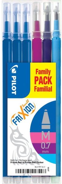 Pilot Frixion Refill   M   B/p/v/lb   6 Stk.