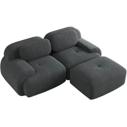 ECKSOFA cordstoff grau modular & ohne montage