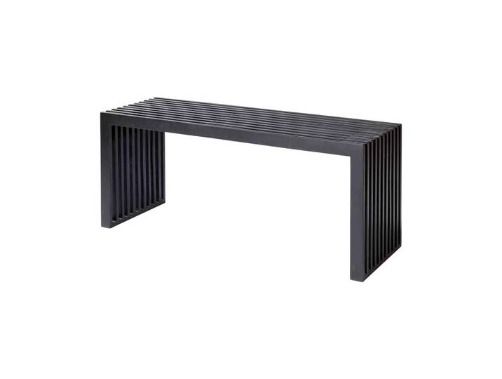 Mid.you Sitzbank, Schwarz, Holz, Mahagoni, vollmassiv, 2-Sitzer, 104x43x35 cm, Holzmöbel, Sitzgelegenheiten Holz, Holzbänke