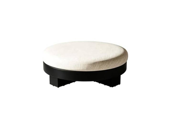 BIGYOUZI Rundes Tatami-Hocker, 38 x 38 cm (14,9 Zoll), Schwarze Beine