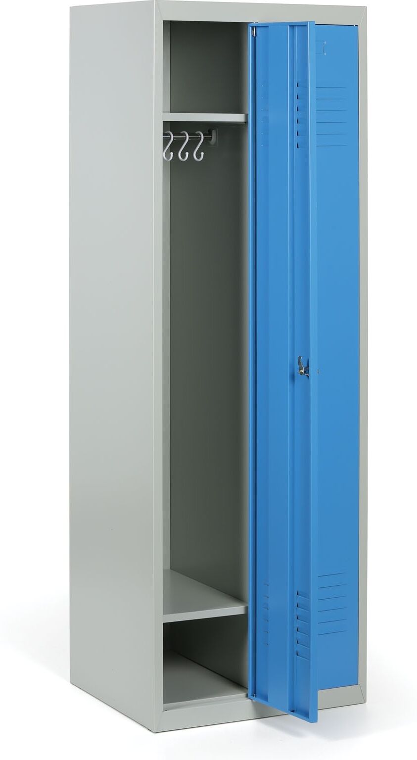 B2B Partner Szafka ubraniowa S2, 2-drzwiowa, 1800 x 600 x 500 mm, zamek obrotowy, drzwi niebieskie