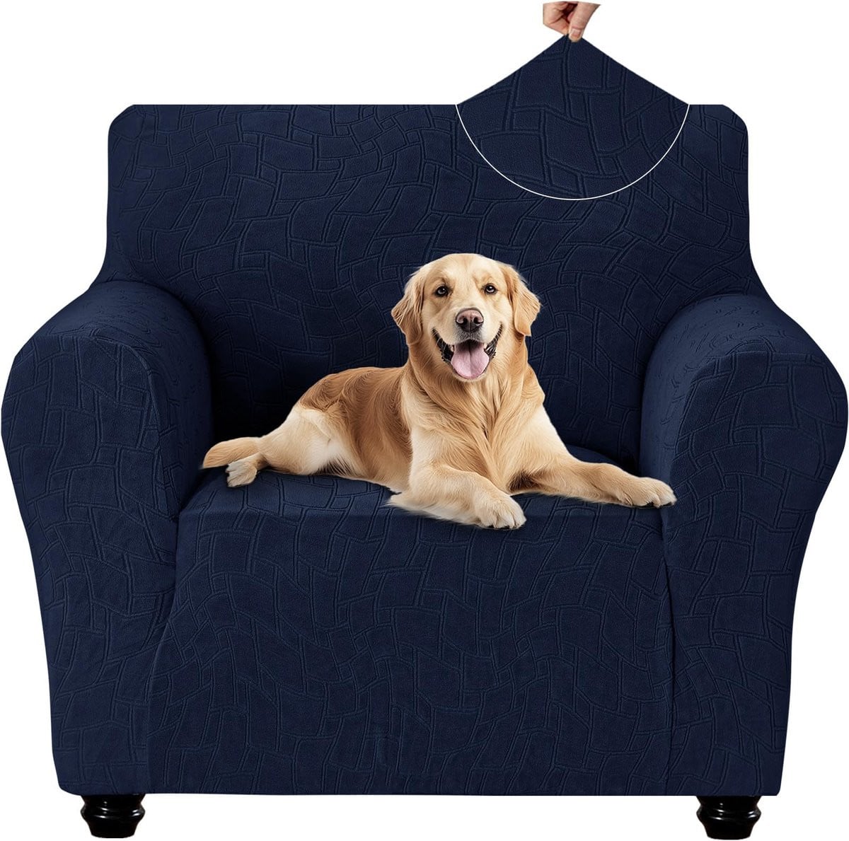 Dailygoods Dailygoody Bankhoes - Vlekafstotende en krasbestendige universele couch cover voor 1 zit - Donkerblauw