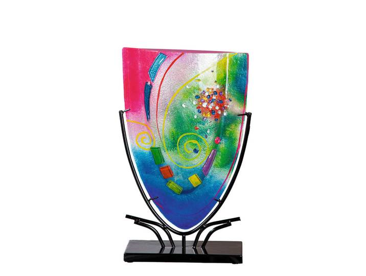 Dekovase Cool, Mehrfarbig, Metall, Glas, 30x49x10.5 cm, stehend, Dekoration, Vasen, Metallvasen