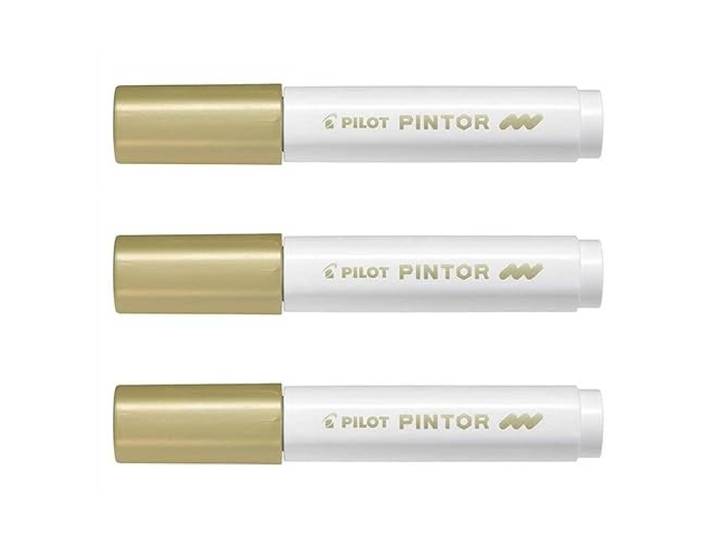 PILOT Pintor pigmentmarker, medium, goud, 3 stuks