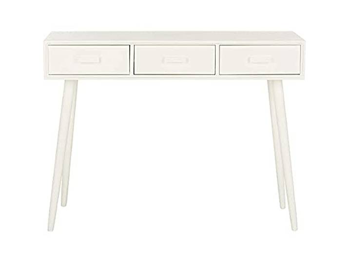 SAFAVIEH Leroy Table Console avec 3 tiroirs\, Bois Dense\, Blanc\, 36 x 106 x 81