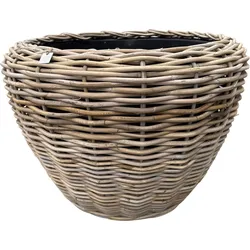 VAN  DER  LEEDEN  DRYPOT  Rattan  Pflanzkübel  Outdoor  Grau  Ø  80  cm  Höhe  62  cm  Sylter  Körbe