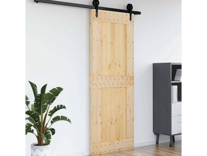 vidaXL Schlichte Tür NARVIK 85x210cm Massivkiefer (Unbehandelt) Natur