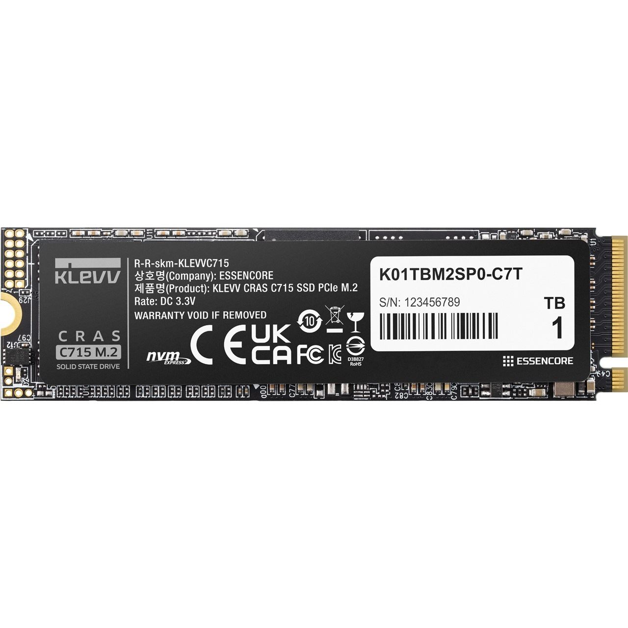 1TB Klevv Cras C715 M.2 2280 PCIe 3.0 x4 NVMe