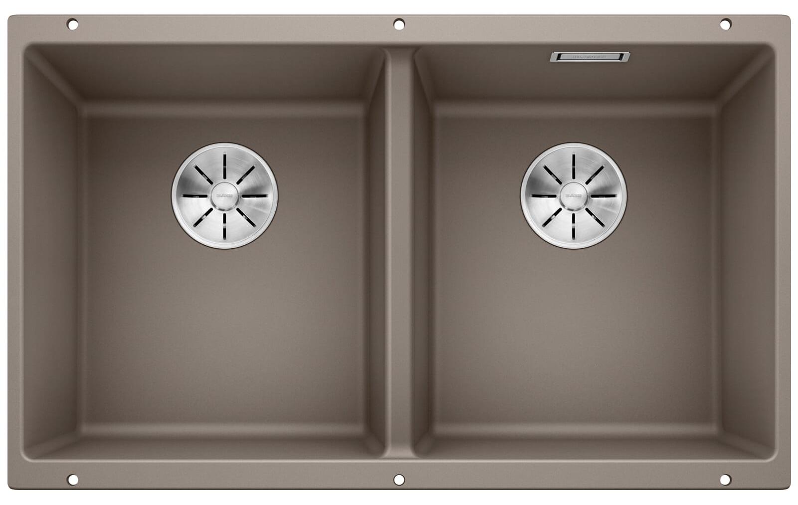 BLANCO SUBLINE 350/350-U, Schrankwaschbecken, Silgranit, Beige, 80 cm, Deutschland