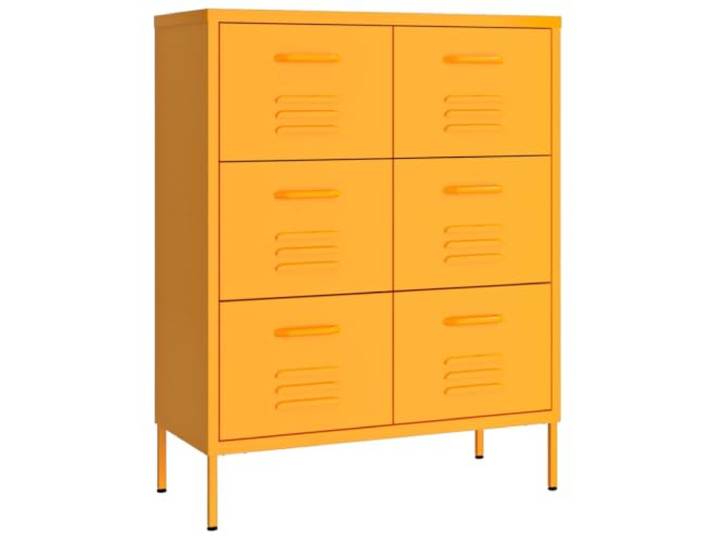 KLGBNCVE Schubladenschrank Senfgelb 80x35x101,5 cm Stahl 6 Schubladen, 3-teilige kugelgelagerte Führungen, Stahl, senfgelb, leicht zu reinigen