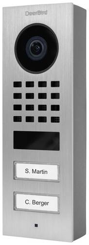 DoorBird D1102V Aufputz IP-Video-Türsprechanlage WLAN, LAN Außeneinheit Edelstahl V2A (gebürstet)
