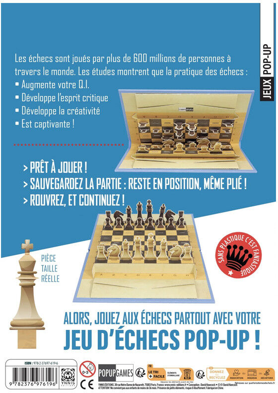 Ynnis éditions Jeu Pop-Up : Jeu d'échecs