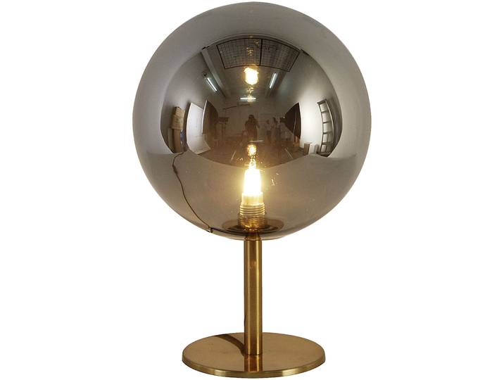 Tischlampe Sirmione smokey, rauchgrau, gold Glas H 30 cm