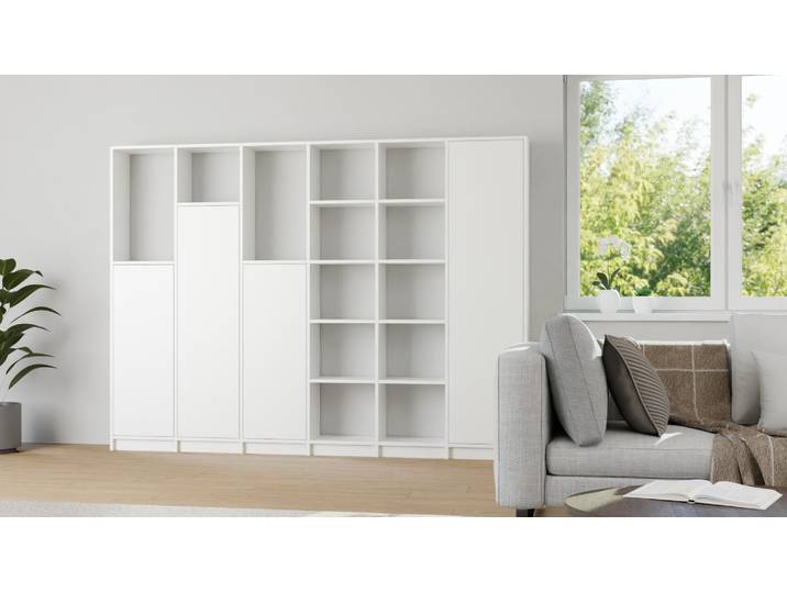 Eleganter Wohnzimmerschrank - Wohnschrank mit vielen Optionen MDF Beschichtet MDF Weiß matt