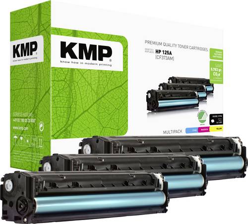 KMP Toner ersetzt HP 125A, CB541A, CB542A, CB543A Kompatibel Kombi-Pack Cyan, Magenta, Gelb 1400 Seiten H-T113 CMY 1216,0030