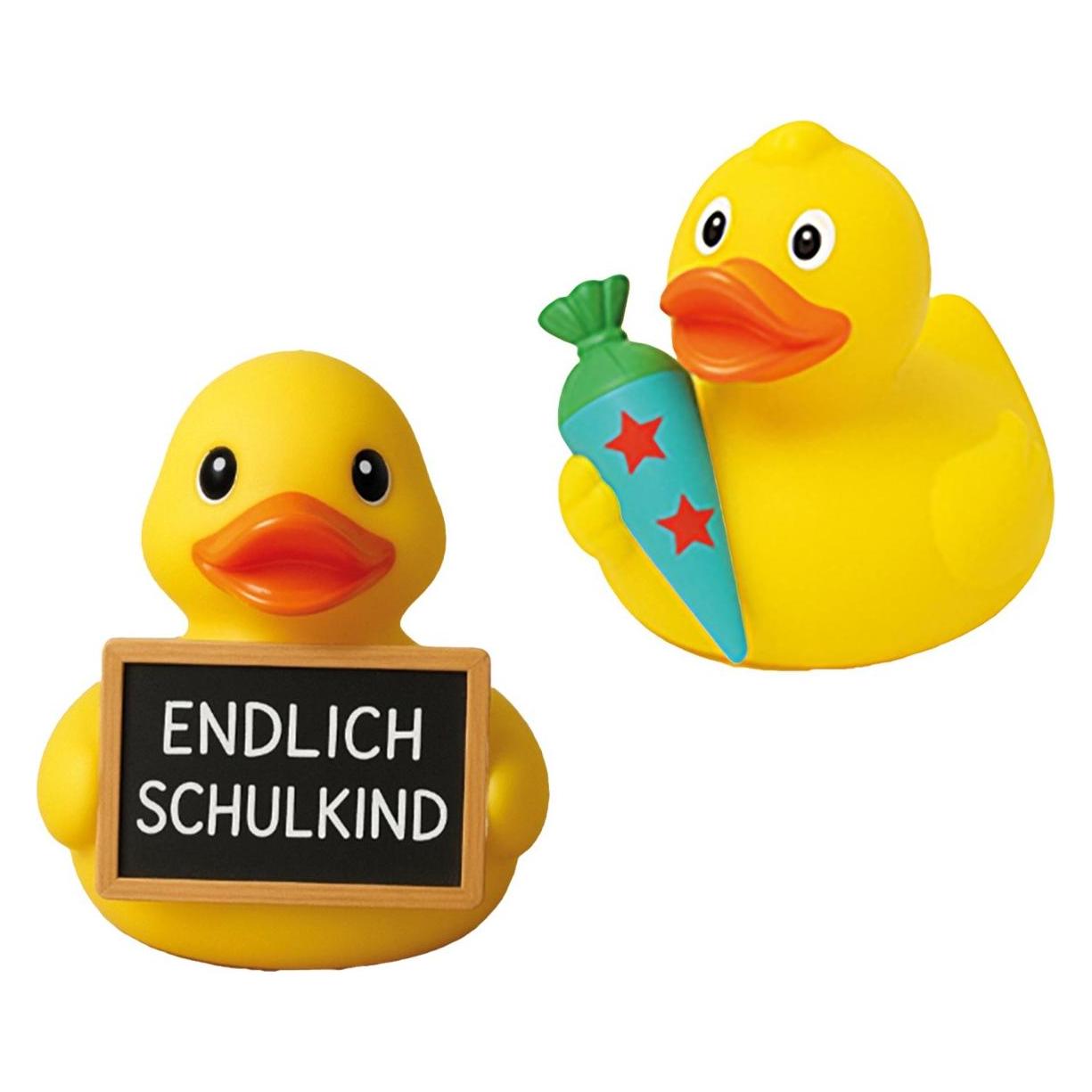 Happy People Badeente Endlich Schulkind gelb 9cm 2fach sortiert (71403652)