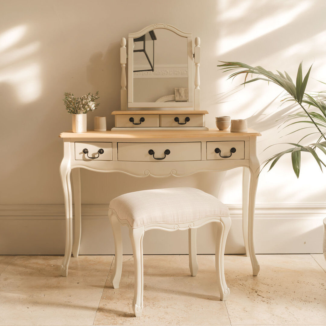 Lily Manor Dressing Table Champagne 143cm H X 110cm W X 40cm D