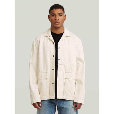 Jackenblazer G-STAR "Marseille Blazer", Damen, Gr. S, beige (rinsed), Obermaterial: 75% Baumwolle, 25% Baumwolle, Blazer