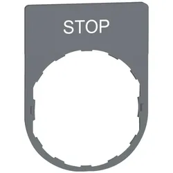 Schneider Electric ZBYP2304C0 Schildträger 30x40mm, mit Beschriftung STOP, für Harmony 22mm, in grau  - 10 Stück