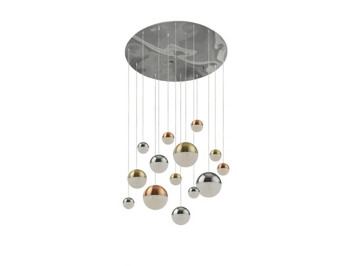 Led-Pendelleuchte Planets, Chromfarben, Glas, Metall, 300 cm, Lampen & Leuchten, Innenbeleuchtung, Hängeleuchten, Pendelleuchten