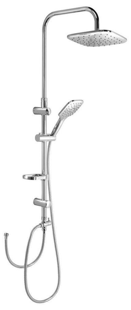 Aqualine KERA douchekolom met batterijaansluiting, chroom