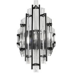Bamyum Champion Wandleuchte Innen Kristall, Glas Metall