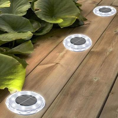 Uplift Picks Solar Ground Lights With 8 LEDs For Brighter Garden Pathways Outdoors white 4 Pcs