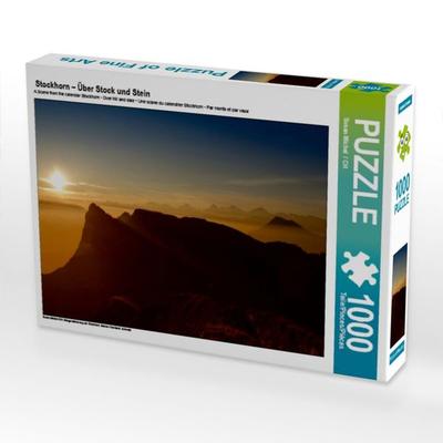 CALVENDO Puzzle Stockhorn - Über Stock und Stein | 1000 Teile Lege-Größe 64x48cm Foto-Puzzle für glückliche Stunden