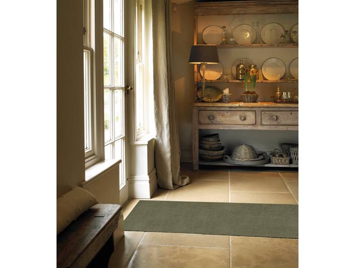 Fussmatte TURTLE MAT Sage Green , grün, B:75cm H:8mm L:200cm, Baumwolle, Teppiche, Fussmatte